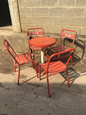 Vintage Bistro Table And 4 Chairs 1950s Vintage Bistro Table And 4 Chairs 1950s