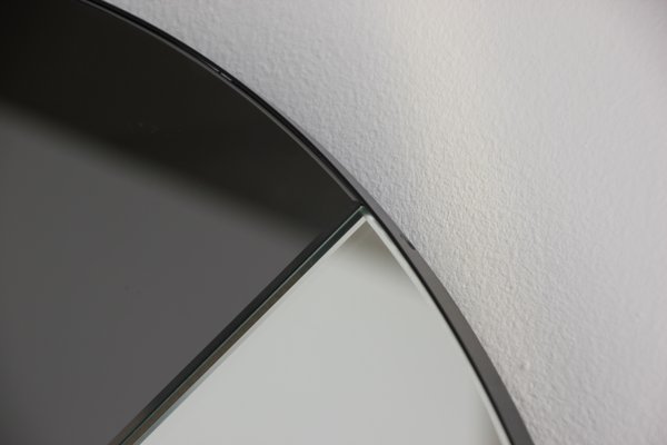 Mixed Tint Dualis Orbis Round Mirror, Round Mirror With Black Frame 9 6 In