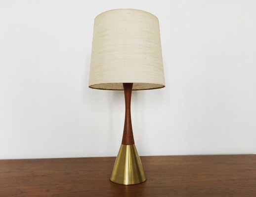 Swedish Teak Brass Table Lamp From Bergboms 1960s For At Swedish Teak Brass Table Lamp From