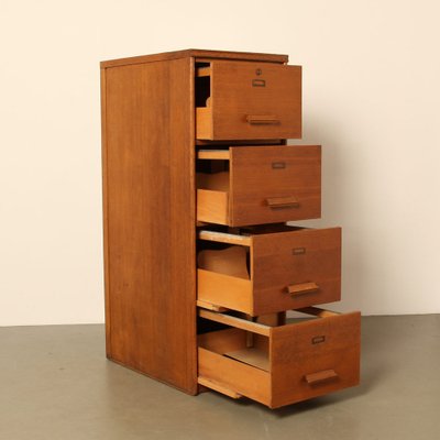 Solid Oak 4 Drawer Filing Cabinet 1950s For Sale At Pamono