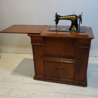 Antique Cabinet With Sewing Machine From Singer 1915 For Sale At