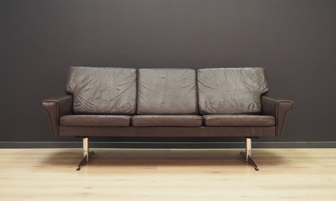 Vintage Scandinavian Leather Sofa