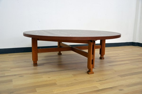 Large Round Mid Century Italian Teak, Large Round Coffee Table Sets