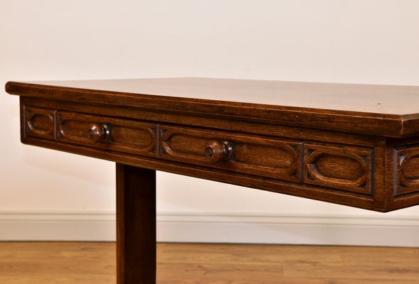 Gothic Revival Style Small Oak Desk Table 1920s For Sale At Pamono
