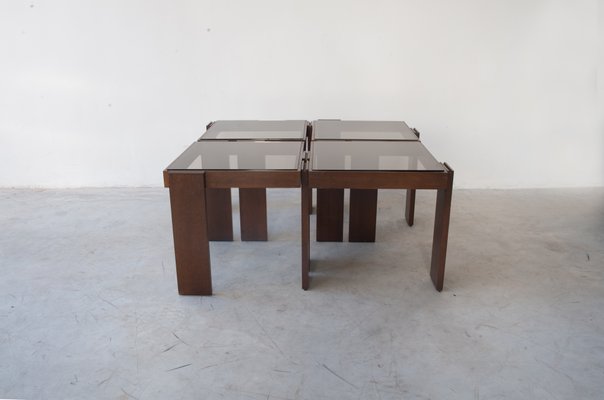 Modular Stackable Solid Wood Coffee Tables By Gianfranco Frattini For Cina 1965 Set Of 4 Modular Stackable Solid Wood Coffee Tables By Gianfranco Frattini For Cina 1965 Set Of 4