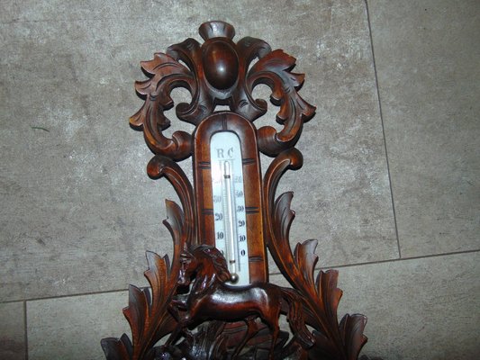 Antique 1920's Advertising Thermometer and Barometer Wooden