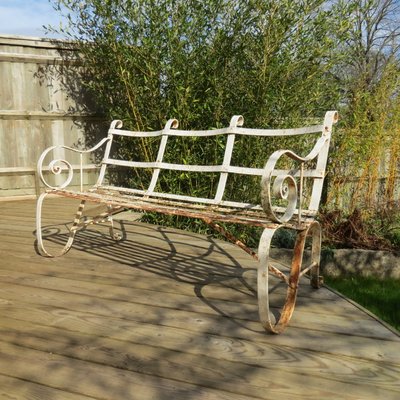 Regency White Metal Garden Bench 1820s For Sale At Pamono