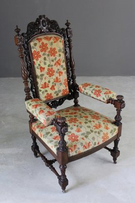 Antique Victorian Carved Throne Chair For At Pamono Antique Victorian Carved Throne Chair 2