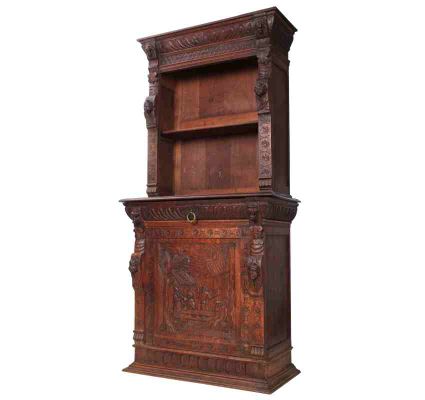 Carved French Oak Bookcase 1880s For Sale At Pamono