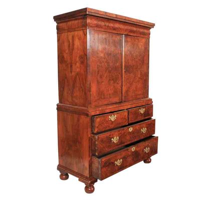 Queen Anne Walnut Cabinet On Stand For Sale At Pamono