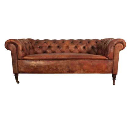Victorian Leather Chesterfield Style Sofa For At Pamono Victorian Leather Chesterfield Style