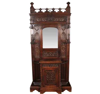 Antique Gothic Oak Hall Stand For Sale At Pamono
