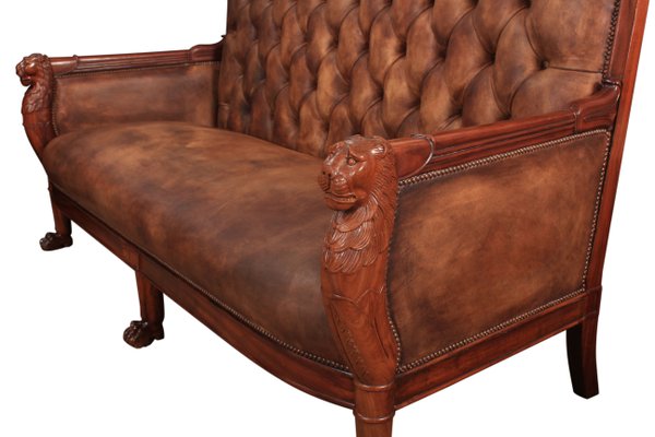 French Empire Oned Leather Sofa 1820s For At Pamono French Empire Oned Leather Sofa