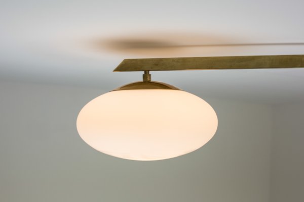 Brass Opaline Glass Stella Fan Ceiling Or Wall Lamp From Design