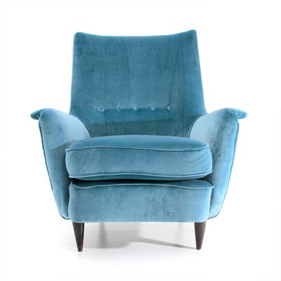 baby blue armchair