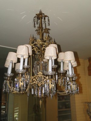 Antique Crystal Ceiling Lamp 2 Electric Crystal Candle Holders