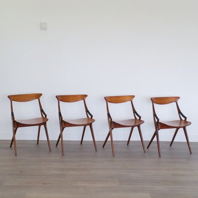 Model 71 Chairs by Arne Hovmand Olsen for Mogens Kold, 1950s, Set of 4 Model 71 Chairs by Arne Hovmand Olsen for Mogens Kold, 1950s, Set of 4