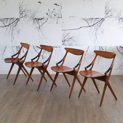 Model 71 Chairs by Arne Hovmand Olsen for Mogens Kold, 1950s, Set of 4 Model 71 Chairs by Arne Hovmand Olsen for Mogens Kold, 1950s, Set of 4