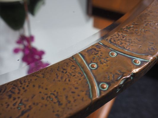 Antique Arts Crafts Hammered Copper Oval Mirror For At Pamono Antique Arts Crafts Hammered Copper Oval Mirror 6