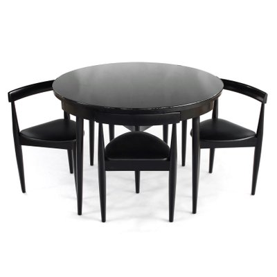 Mid Century Round Nesting Dining Set With Tripod Chairs