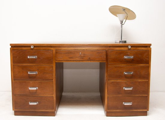 Vintage Functionalist Oak Writing Desk 1930s For Sale At Pamono