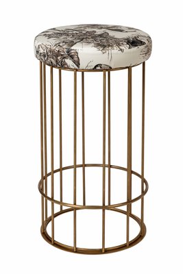 Tall Cage Leaf Pouf By Niccolo De Ruvo For Brass Brothers For Sale