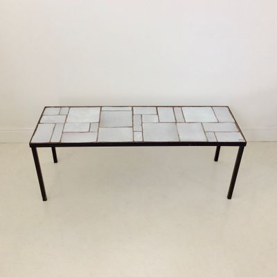 French White Ceramic Coffee Table 1950s French White Ceramic Coffee Table 1950s