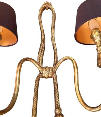 Grosse Wandlampen Aus Messing In Seil Quasten Optik Von Valenti