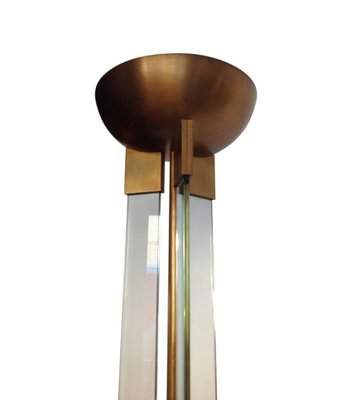 Art Deco Style Glass And Brass Floor Lamp 1960s Art Deco Style Glass And Brass Floor Lamp 1960s