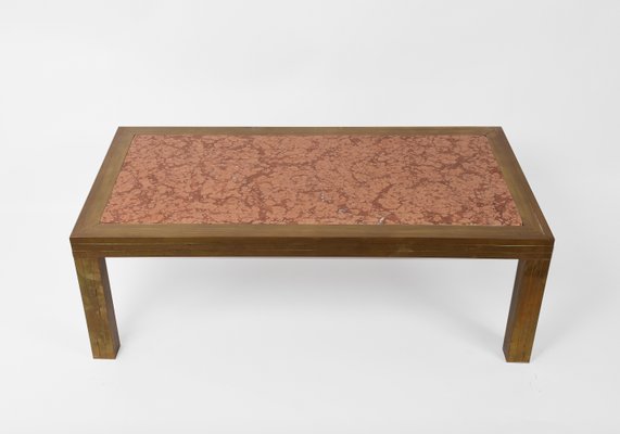 Mid Century Modern Br And Marble Coffee Table By Romeo Rega