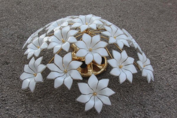 Italian Murano Glass Flower Ceiling Lamp 1970s For Sale At Pamono