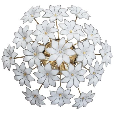 Italian Murano Glass Flower Ceiling Lamp 1970s