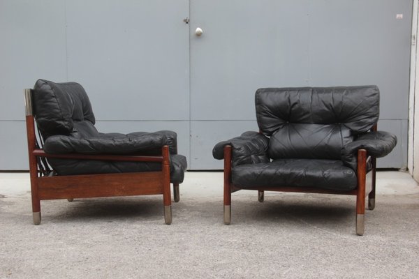 Carlo De Carli 1960s, Small Leather Arm Chairs