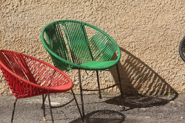 Vintage Iron and Plastic Childrens Chairs, Set of 5 for sale at Pamono