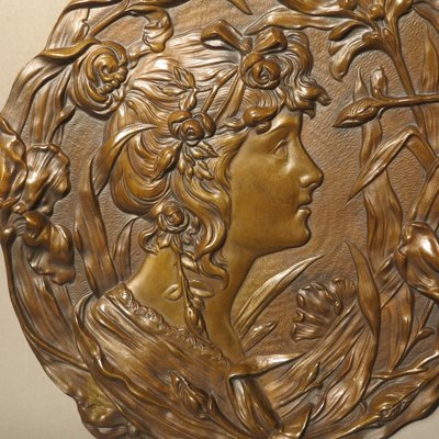 Art Nouveau Bronze Wall Relief For Sale At Pamono