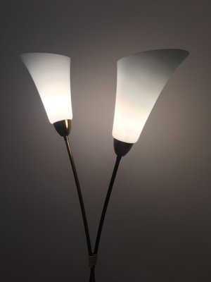 white flower floor lamp