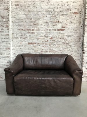 Ds 47 Chocolate Brown Neck Leather Sofa From De Sede 1970s