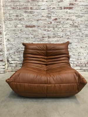 Vintage Togo Leather Sofa By Michel Ducaroy For Ligne Roset