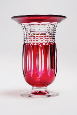 Art Deco Antar Red Crystal Vase By Joseph Simon For Val Saint