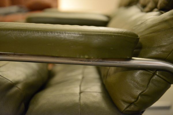 Mid Century Green Leather Armchair 1960s For At Pamono Mid Century Green Leather Armchair