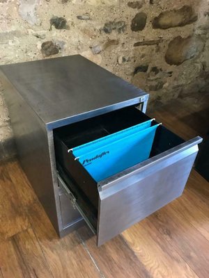 Industrial Metal Filing Cabinet With Hanging Rails 1980s For Sale