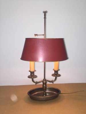 French Empire Style Bronze And Tole, French Bouillotte Lamp