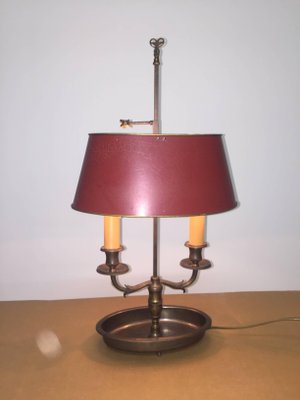 French Empire Style Bronze and Tole Bouillotte Lamp 1920s for