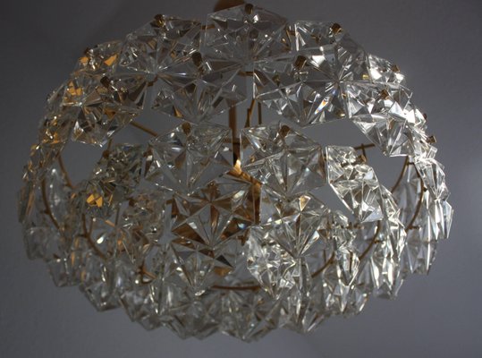 Crystal Glass Prism Chandelier from Kinkeldey, 1960s Crystal Glass Prism Chandelier from Kinkeldey, 1960s