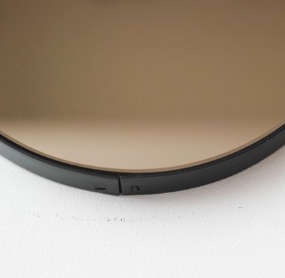 Medium Round Bronze Tinted Orbis Mirror with Black Frame by Alguacil &  Perkoff Ltd