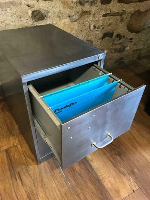 Vintage Industrial 2 Drawer Metal Filing Cabinet 1970s For Sale