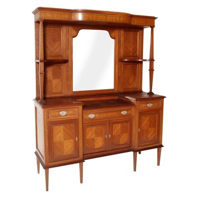 Antique Walnut Mahogany Maple Dresser With Mirror 1910s For