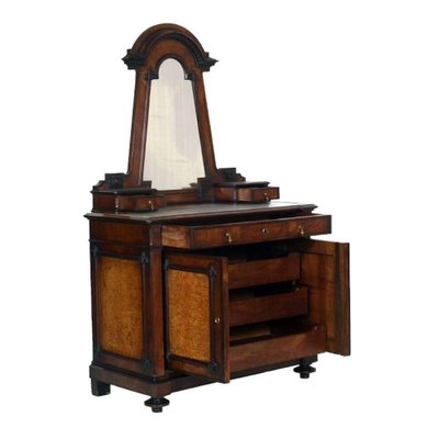 Art Nouveau Italian Set With Walnut Dresser Nightstands For Sale