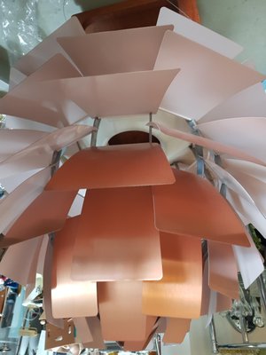 Large Artichoke Copper Rose Ceiling Light by Poul Henningsen for Louis Poulsen, 1970s Large Artichoke Copper Rose Ceiling Light by Poul Henningsen for Louis Poulsen, 1970s