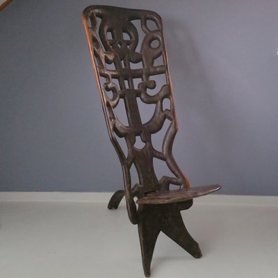 Vintage African Palaver Chair 1940s for sale at Pamono